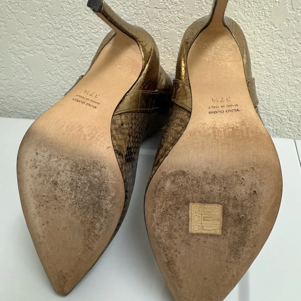 Paris Texas Tan/Gold Python Stiletto Heels Ankle‎ Boots Size 7.5 EUC